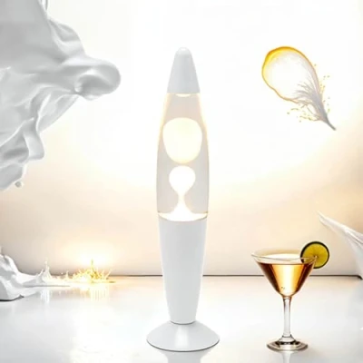 Afbeelding van Zuivere witte lavalamp vloeibaar helder H: 36cm Moderne Timmy woonkamer slaapkamer