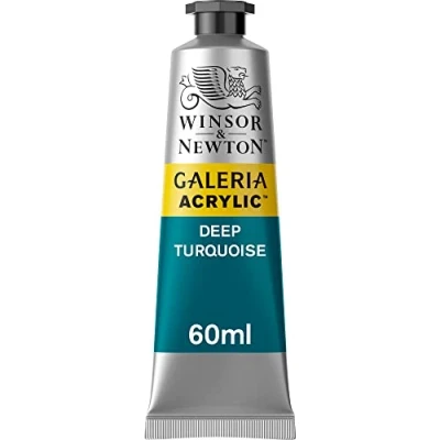 Afbeelding van Winsor &amp; Newton 2120232 Galeria acrylverf, hoge pigmentatie, lichtecht en verouderingsbestendig, romige vloeiende consistentie 60ml Tube, Deep Turquoise