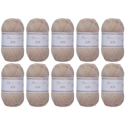 Afbeelding van Utopia Crafts JOY Uni brei en haakgaren, zacht, onderhoudsvriendelijk, 100% polyacryl, bol van 10 x 50 g, 150 m (warm bruin)