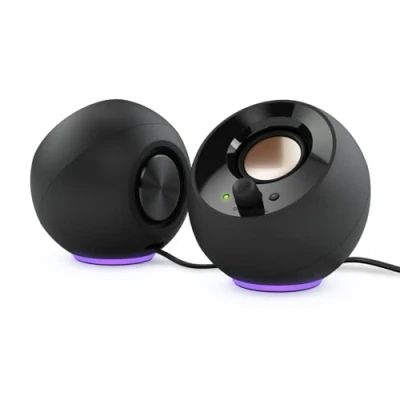 Afbeelding van CREATIVE Pebble SE Minimalist 2.0 USB C aangedreven pc luidsprekers met RGB verlichting, 3,5 mm AUX ingang, tot 4,4 W RMS vermogen voor computers en laptops (zwart)
