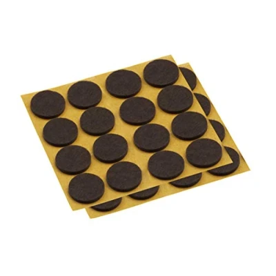 Afbeelding van Metafranc Viltglijders zelfklevend effectieve bescherming van uw meubels en stoelen / meubelglijders set voor gevoelige vloeren stoelglijders vloerglijders Ø 28 mm (40 Stuk) bruin
