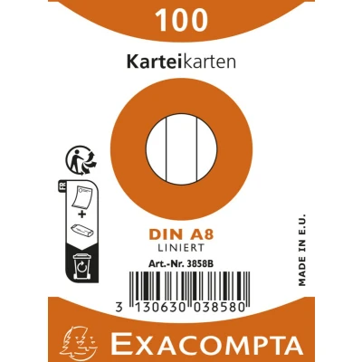 Afbeelding van Steekkaart Bristol A8 gelinieerd assorti 100 vellen Exacompta