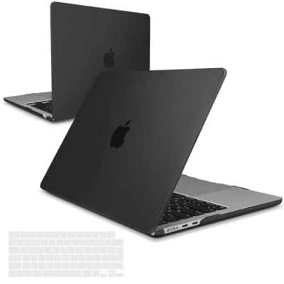 Afbeelding van iNeseon Hoes Compatibel met 2022 Macbook Air M2 13.6 inch A2681, Plastic Dunne Harde Schaal + Toetsenbordhoes Voor Nieuwe 13.6, Zwart