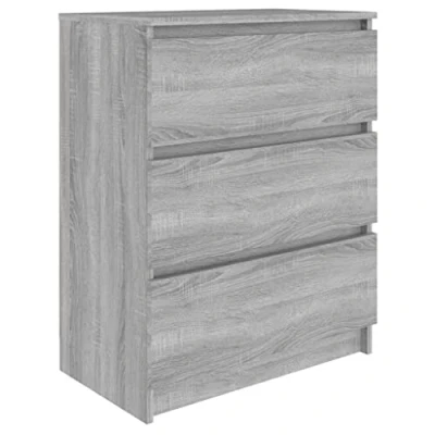 Afbeelding van vidaXL Dressoir 60x35x76 cm bewerkt hout grijs sonoma eikenkleurig, kast, opbergkast, bijzetkast, wandkast, houten opslagkast, kasten