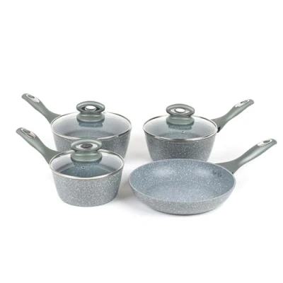 Afbeelding van Salter Marble Non Stick steelpan en frituurpan, 4 delige set gesmeed aluminium BW04151G