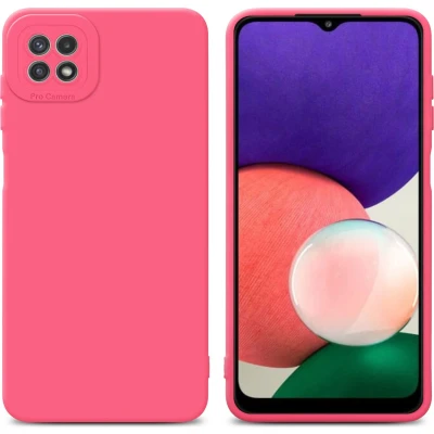 Afbeelding van Cadorabo Hoesje geschikt voor Samsung Galaxy A22 5G in FLUID ROOD Beschermhoes TPU silicone Cover Case