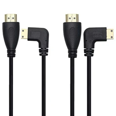 Afbeelding van Mini HDMI naar kabel, Male 90 graden links en rechts 20&quot; 2 stuks