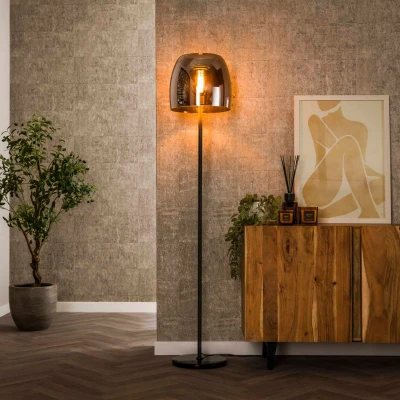 Afbeelding van Fraaai Ariana vloerlamp 1L drift Glas smoke grijs
