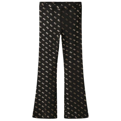 Afbeelding van NAME IT KIDS flared broek NKFNIKANEL met all over print zwart/goud