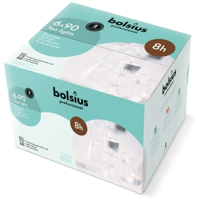 Afbeelding van 540 stuks Bolsius professional witte 8 uurs waxinelichtjes in Horeca zak