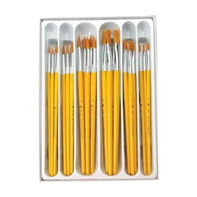 Afbeelding van Royal en Langnickel Rond/Flat Taklon Variety Brush Set Goud (Pack van 30)