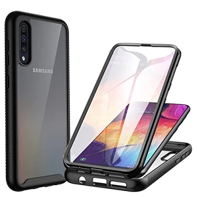 Afbeelding van CENHUFO beschermhoes voor Samsung A50, A30s, schokbestendig, met displaybeschermfolie, 360 graden, dubbelzijdig, bumper, transparant, draagbaar, integraal