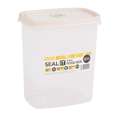 Afbeelding van Wham Seal It Vershouddoos Rechthoekig 3,2 Liter Set van 2 Stuks Creme
