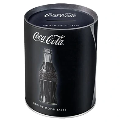 Afbeelding van Coca Cola spaarpot zwart 10 x 13 cm spaarpotten