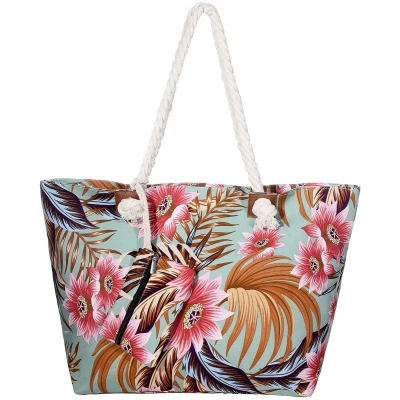 Afbeelding van Ibenzoa® Extra Grote Strand en Vakantietas met Stijlvolle Vintage Look Veel Opbergruimte