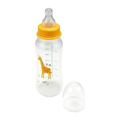 Afbeelding van BABY DOUCEUR, babyfles, smalle hals + speen met variabele snelheid, siliconen, 250 ml, giraf, savanne