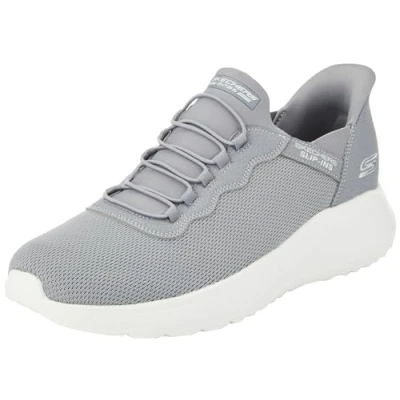 Afbeelding van Skechers Heren Bobs Squad Chaos Daily Hype Slip On, Grijs Gebreid, 45 EU