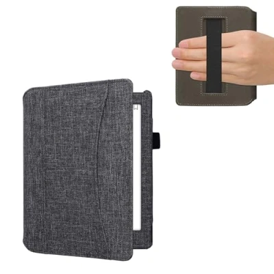Afbeelding van kwmobile Flip cover eReader hoesje geschikt voor Kobo Aura H2O Edition 2 Met handvat In donkerblauw