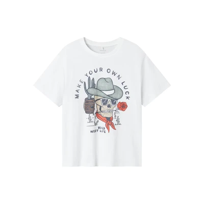 Afbeelding van Name it Tshirt print voor kinderen, Maat: 134/140, Bright white