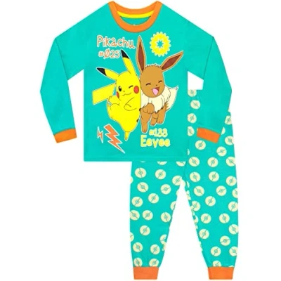Afbeelding van Pokémon Jongens Pyjama Pikachu en Eevee Nactkleding voor Kinderen 134 Groen