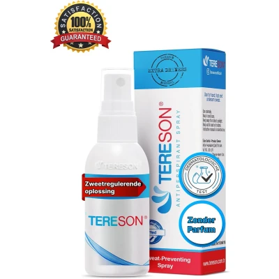 Afbeelding van Tereson Anti Transpirant Spray Effectieve Oplossing tegen Overmatig Zweten Unisex Geschikt voor Handen, Voeten en Oksels 50 ml