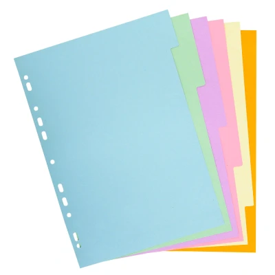 Afbeelding van Tabblad karton 180g Forever 6 delig A4 Pastel Assorti per 50