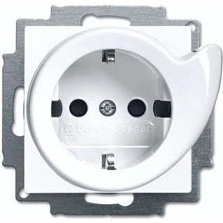 Afbeelding van Abb busch jaeger wandcontactdoos ra kv centraalplaat uitwerp inbouw s studiowit 2cka002013a5418
