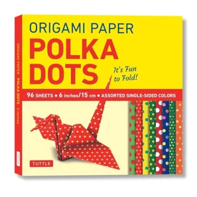 Afbeelding van Origami Paper 96 Sheets Polka Dots 6 inch (15 cm): Tuttle Paper: Printed with 8 Different Patterns: Instructions for Projects Included