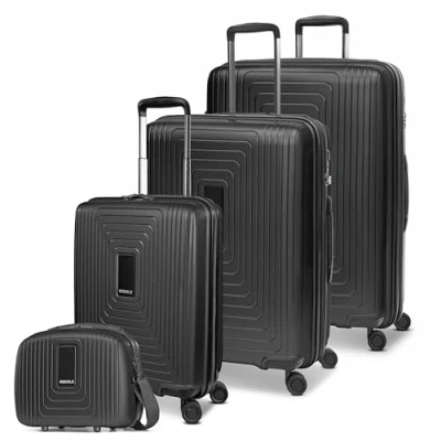 Afbeelding van Redolz Essentials 14 4 wiel kofferset + beautycase stuks met stretchvouw