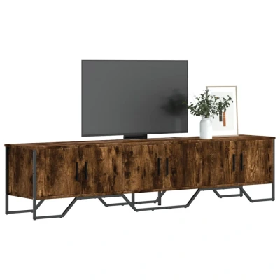 Afbeelding van Tv meubel 180x34x41 cm bewerkt hout gerookt eikenkleurig