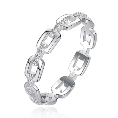 Afbeelding van Elenza Sterling .925 Zilveren Schakelring met Zirkonia 16mm