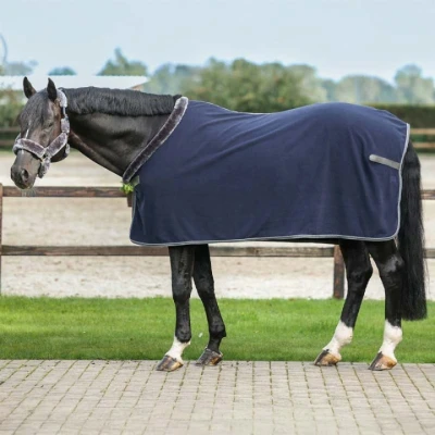 Afbeelding van Bucas Zweetdeken Show Line 600 Navy/Grijs 165/213
