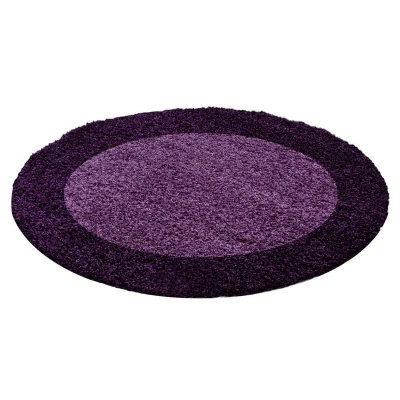Afbeelding van Rond Hoogpolig vloerkleed Edge Paars Ø 200cm Adana Carpets