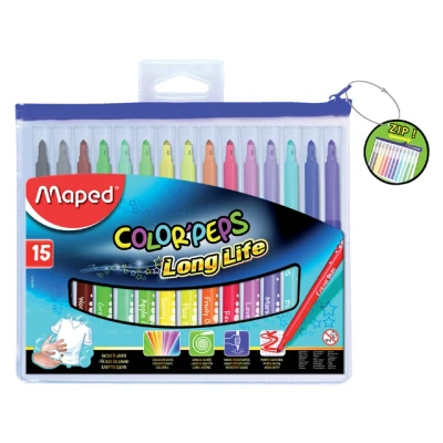 Afbeelding van Viltstift Maped Color&#039;Peps Long Life set á 15 kleuren