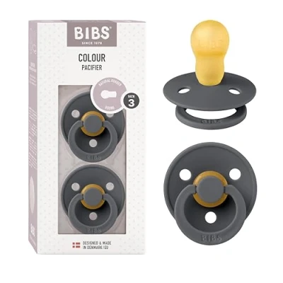 Afbeelding van BIBS Colour Speen verpakking van 2 stuks. BPA vrij, Symmetrische speen. Natuurlijk rubberlatex, Gemaakt in Denemarken, Maat 3 (18+ maanden), Iron