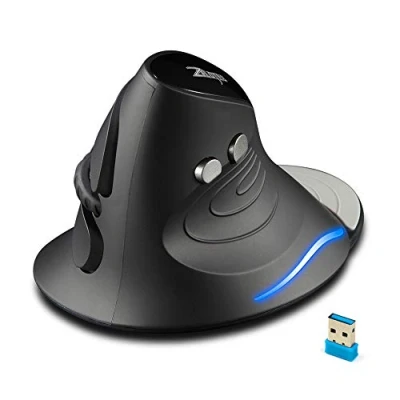 Afbeelding van Zelotes Draadloze Muis, 2,4 GHz,2400DPI Verticale Muis,USB Optische Ergonomische Muis,Wireless Mouse voor Notebook,PC,Zwart