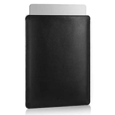 Afbeelding van MoKo Laptop Sleeve Compatible with MacBook Air M1 13.3 2020, Pro Galaxy Tab S8+ 12.4&quot;,PU Leather Notebook Computer Briefcase Carrying Bag Slim Stylish Case Pouch, Black