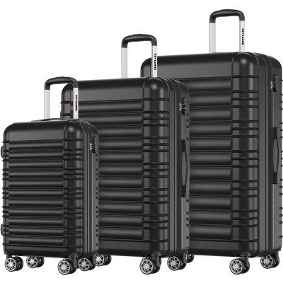 Afbeelding van TRVLMORE Kofferset 3 Delig 38L Handbagage + 70L en 110L Ruimbagage Lichtgewicht Trolley Reiskoffer Set Zwart