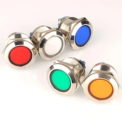 Afbeelding van GUUZI 5 stks 12V 24V 22mm LED Metalen Indicator Licht Waterdicht Signaal Lamp Rood Groen met Draad