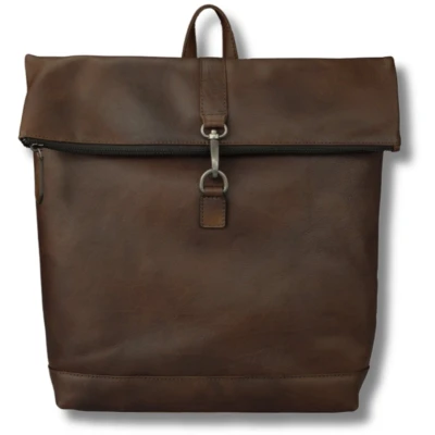 Afbeelding van Leren LaptopRugzak / Rugzak Donker Bruin Robin