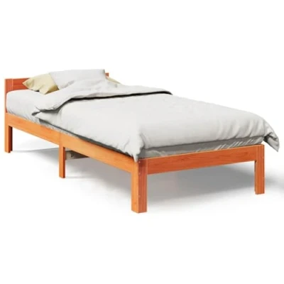 Afbeelding van Bedframe massief grenenhout wasbruin 80x200 cm