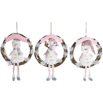 Afbeelding van Kerstversiering DKD Home Decor Rotan (37 x 10 38 cm) (3 Stuks)