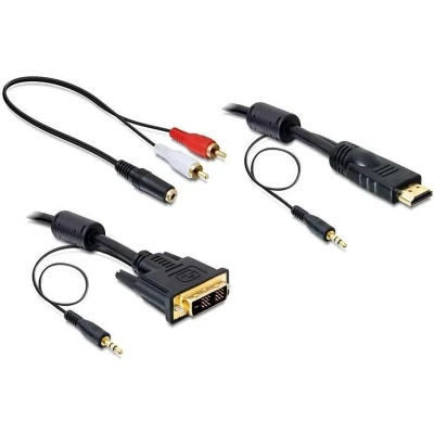 Afbeelding van DVI HDMI kabel Met audio 5 m Delock