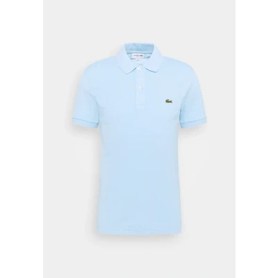 Afbeelding van Lacoste Pique Poloshirt Lichtblauw maat S heren met Slim fit Pasvorm Katoen Suitable Herenkleding