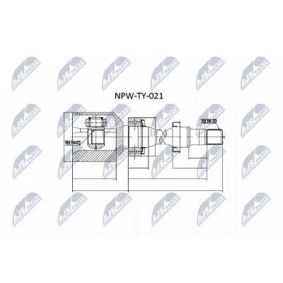 Afbeelding van Homokineet reparatie set, aandrijfas NTY NPW TY 021