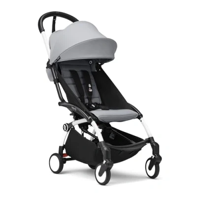 Afbeelding van Stokke YOYO3 kinderwagen vanaf 6 maanden Inclusief wit frame / Stone zitkussen + luifel in een handomdraai en uitklapbaar Licht compact Compatibel met handbagage