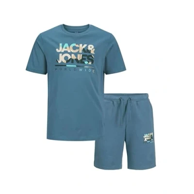 Afbeelding van Jack &amp; Jones Junior Jjluke TEE CREW LUKE SET Tshirt print voor kinderen, Maat: 152, Oceanview