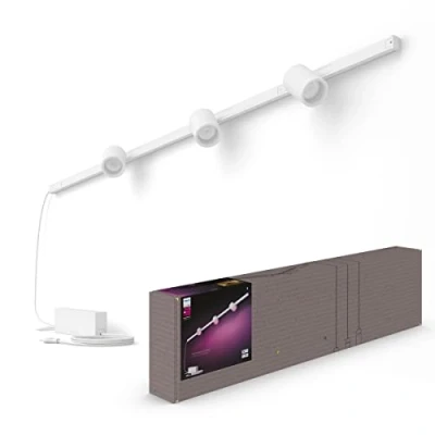 Afbeelding van Philips Hue Perifo railverlichting muur wit en gekleurd licht 3 spots basisset