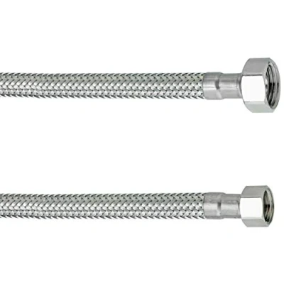 Afbeelding van Cornat T3173210270 flexibele verbindingsslang, hoogwaardige roestvrijstalen omvlechting, aansluitslang voor kraan, armatuurslang, slang, zilver, 200 mm, 1/2 inch IG