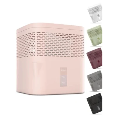 Afbeelding van BonAura® AirOne Lite luchtontvochtiger zonder stroom, met 360 ventilatie, kamerontvochtiger schenktuit en 450 g granulaat, ruimteontvochtiger voor badkamer keuken tot 16 m²